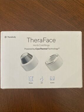 Therabody TheraFace Hot & Cold Rings - White and Silver Accents